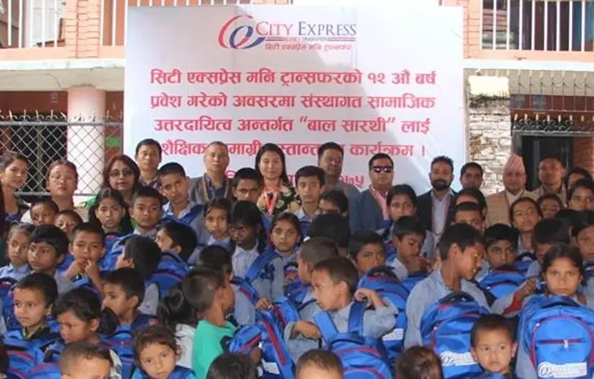 Donated school supplies and funds to Bal Sarathi Sadan Donation to Bal Sarathi Sadan